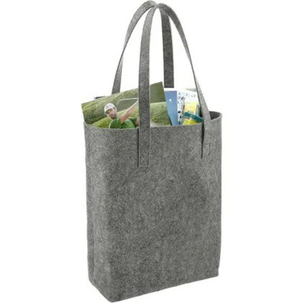 Custom Reusable Felt Tote Bag for Grocery Shopping w/ Handle