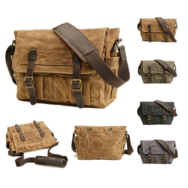 Canvas Laptop Leather Briefcase