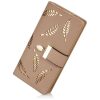 Trendy Korean Leaf Pattern Zipper Clasp Handbag Wallet