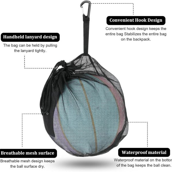 Mesh Sport Carry Bag with Pocket & Carabiner Clip