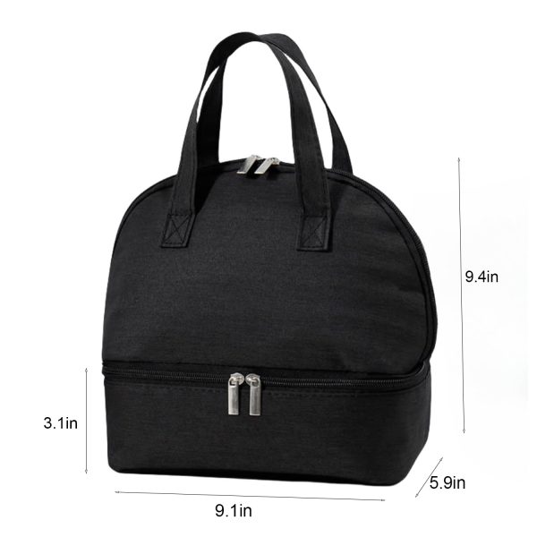 Double Layer Oxford Cooler Lunch Tote Bag for Picnic Travel