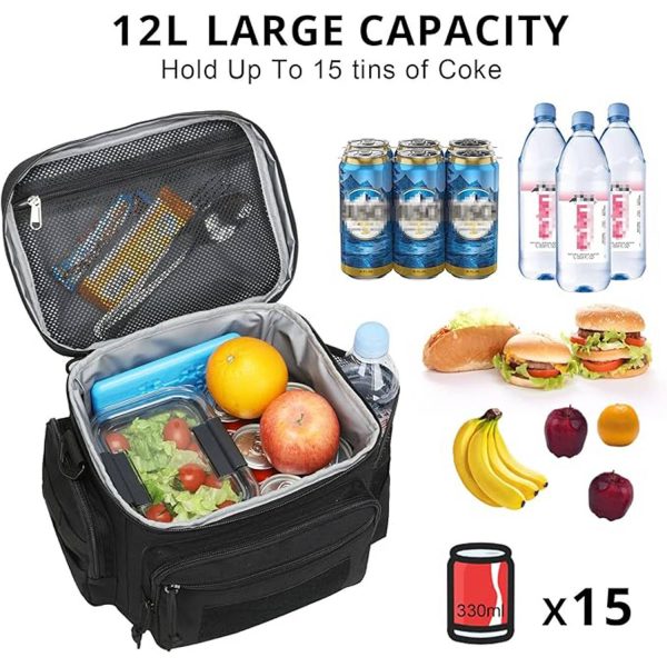 12L Oxford Insulated Cooler Bag w/ Handle for Outdoor Picnic
