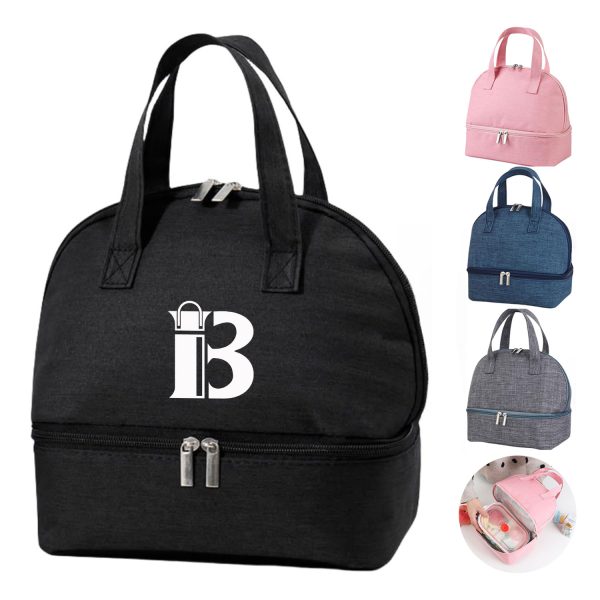 Double Layer Oxford Cooler Lunch Tote Bag for Picnic Travel