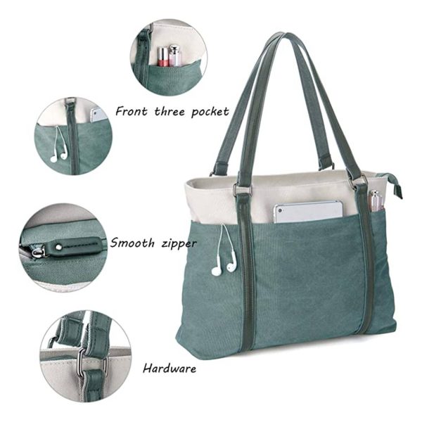 Women Splice Canvas Tote Bag