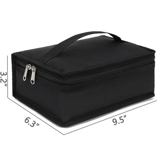 3 Can Compact Oxford Insulated Lunch Cooler Bag w/ Zipper
