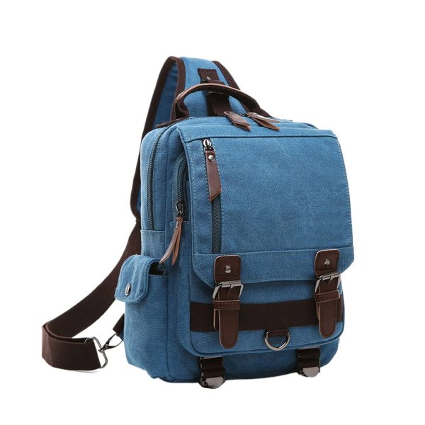 Large Capacity Canvas Crossbody Backpack for Business Travel