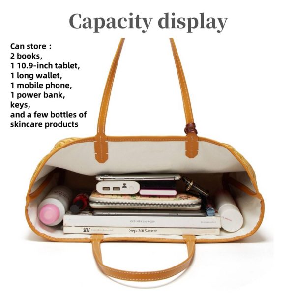 Large Capacity Linen Canvas Beach Bag w/ Wallet