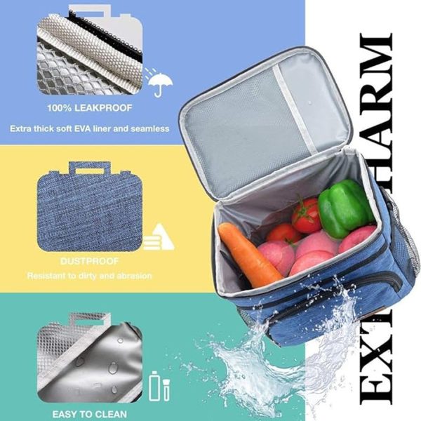 8L Oxford Insulated Cooler Lunch Bag w/ Adjustable Strap
