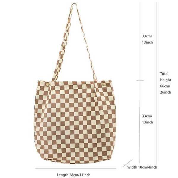 Women's Reusable Corduroy Tote Bags for Travel Shopping