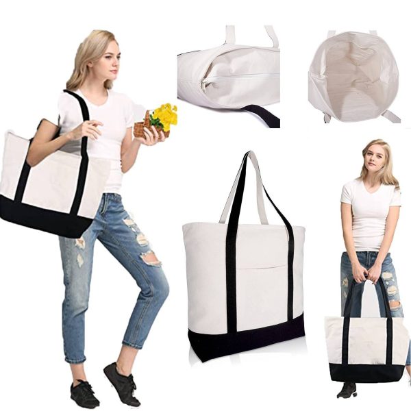 Cotton Canvas Shopping Tote Bag