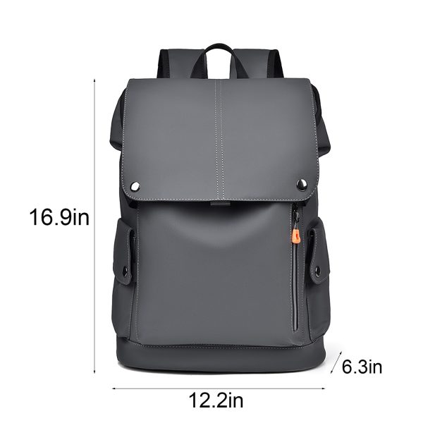PU Leather Waterproof Business Backpack w/ USB Port