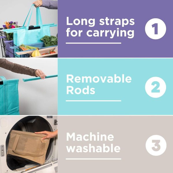 4 Pack Reusable Non-Woven Grocery Shopping Bags