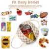 10L Plaid Corduroy Lunch Cooler Bag for Travel Picnic