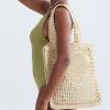 Spacious Crochet Beach Tote Bag – Straw & Mesh