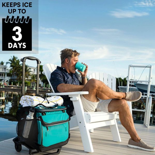 60-Can Insulated Trolley Cooler Bag with Wheels
