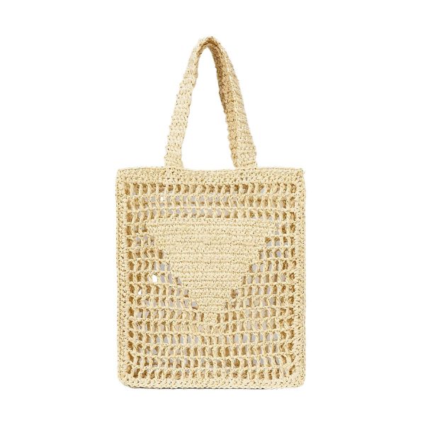 Spacious Crochet Beach Tote Bag – Straw & Mesh