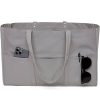 Large Capacity Canvas Tote Bag w/ Pocket for Work Travel