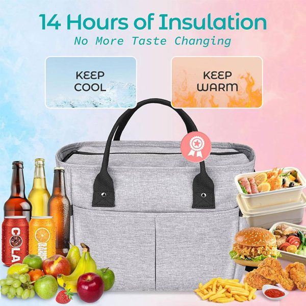 10L Oxford Insulated Lunch Cooler Bag w/ Pockets