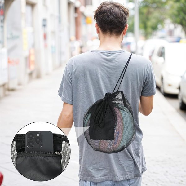 Mesh Sport Carry Bag with Pocket & Carabiner Clip