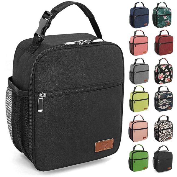 6 Can Oxford Insulated Lunch Cooler Bag w/ Zipper Pocket