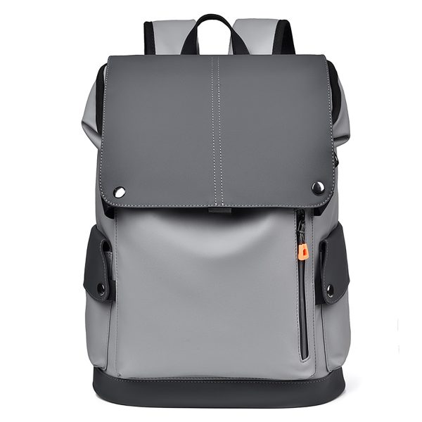 PU Leather Waterproof Business Backpack w/ USB Port