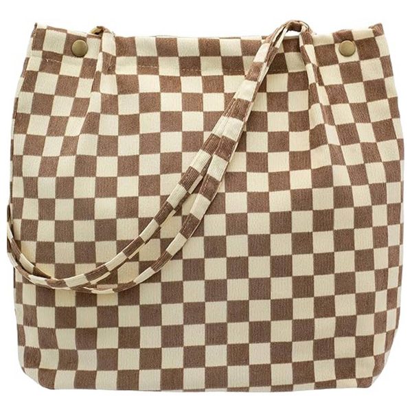 Women's Reusable Corduroy Tote Bags for Travel Shopping