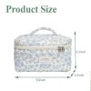 Portable Quilted Floral Makeup Bag – Durable Polyester