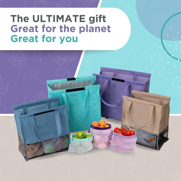 4 Pack Reusable Non-Woven Grocery Shopping Bags