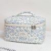 Portable Quilted Floral Makeup Bag – Durable Polyester