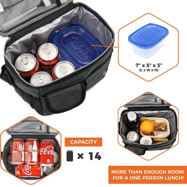 7.5L Oxford Lunch Cooler Bag w/ Handle for Outdoor Picnic