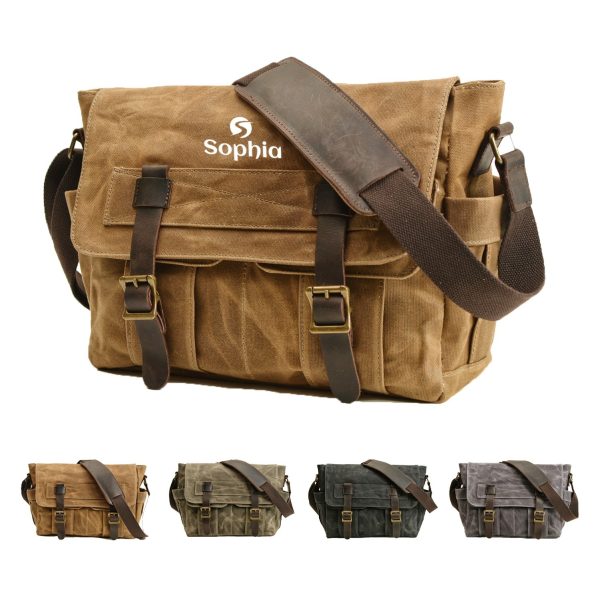 Canvas Laptop Leather Briefcase