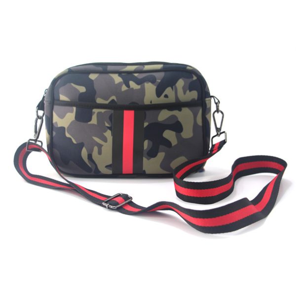 Waterproof Striped Neoprene Crossbody Bag for Travel