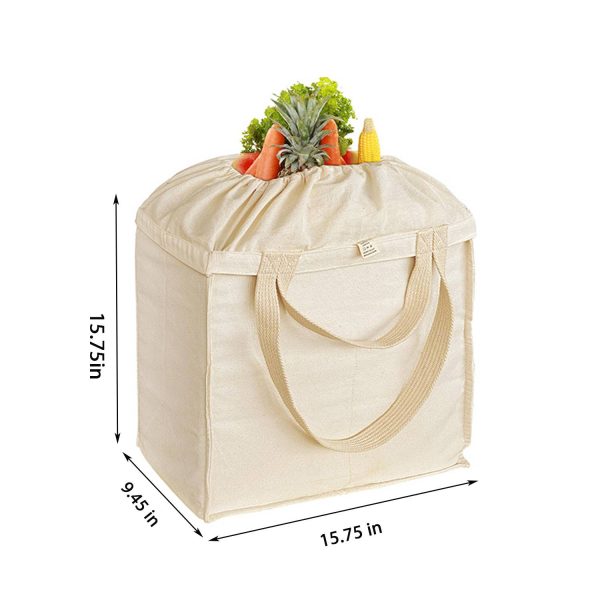 Foldable Reusable Canvas Shopping Tote Bag w/ Handles