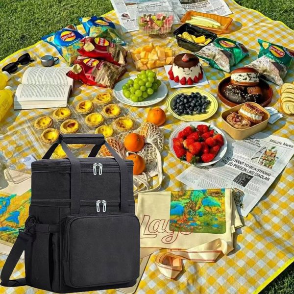 18L Oxford Insulated Lunch Cooler Bag for Outdoor Picnic