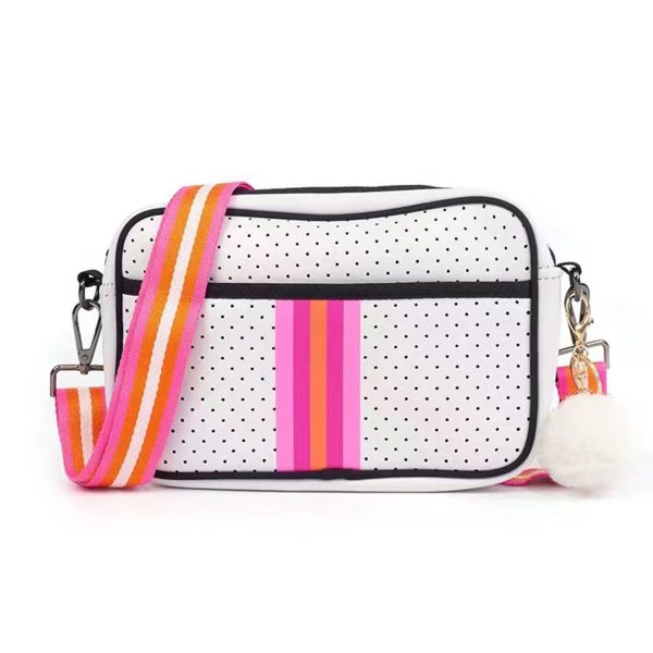 Waterproof Striped Neoprene Crossbody Bag for Travel