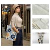 Women's Zippered Canvas Tote Bag w/ Strap for Shopping