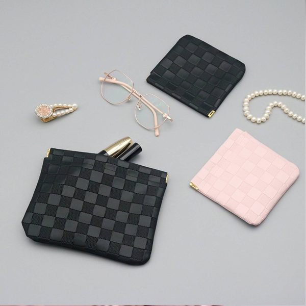 Travel Mini PU Makeup Bag with Snap Closure & Nylon Lining