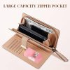 Trendy Korean Leaf Pattern Zipper Clasp Handbag Wallet
