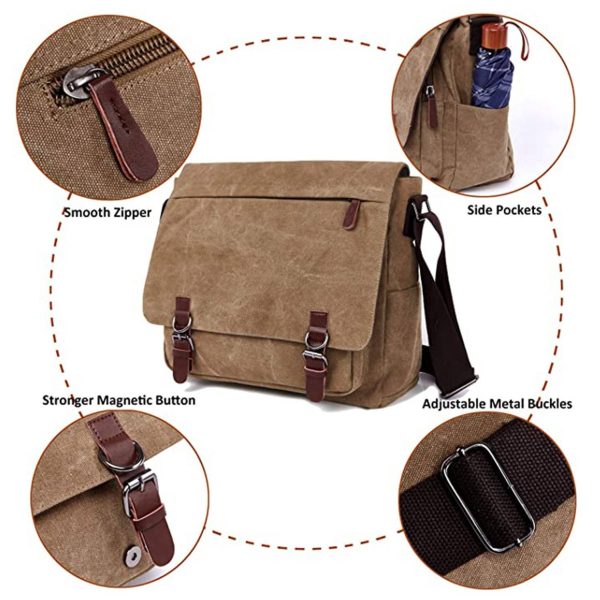 Canvas Messenger Shoulder Bag