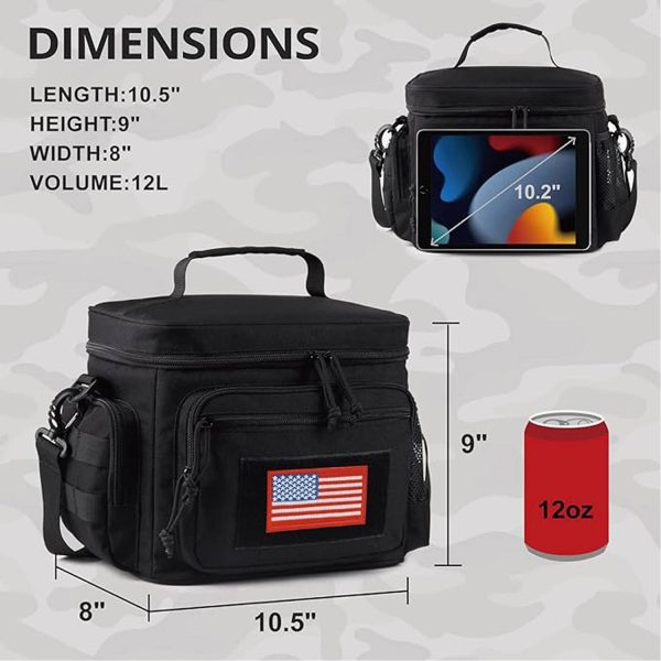 12L Oxford Insulated Cooler Bag w/ Handle for Outdoor Picnic