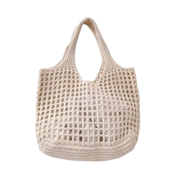 Women's Foldable Crocheted Polyester Travel Tote Bag