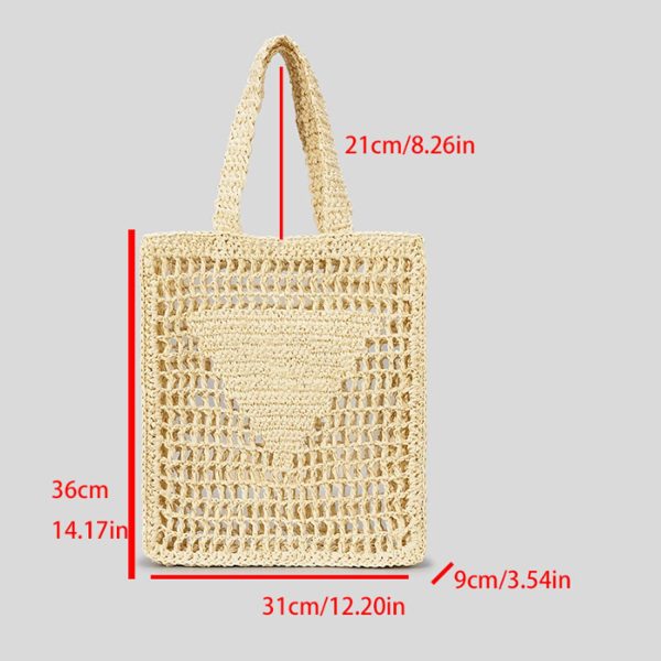 Spacious Crochet Beach Tote Bag – Straw & Mesh
