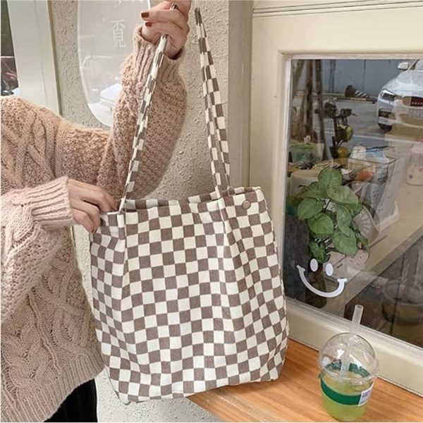 Women's Reusable Corduroy Tote Bags for Travel Shopping