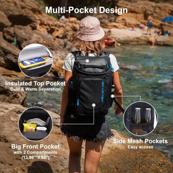 23L Multi-Pocket Nylon Cooler Backpack w/Compartment