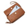 Women Portable RFID PU Leather Crossbody Wallet