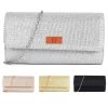 Women's Glitter Clutch Purse with Chain for Wedding & Party