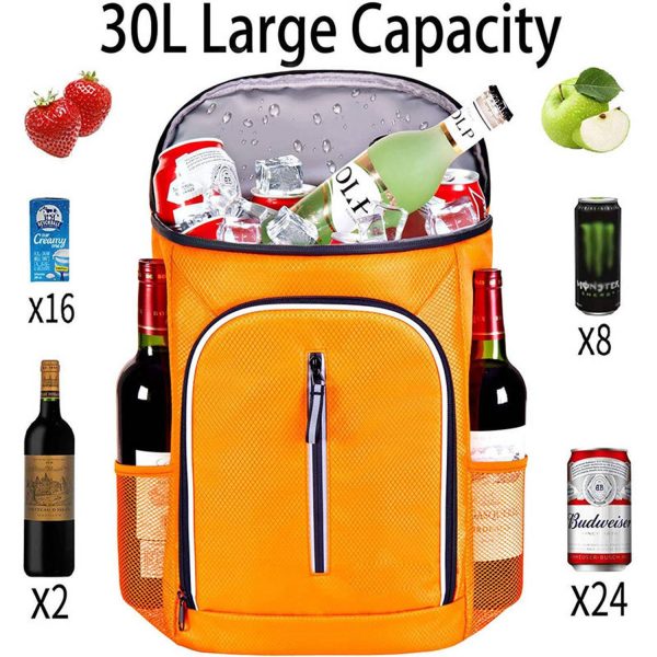30L Waterproof Insulated Cooler Backpack w/ Oxford Fabric