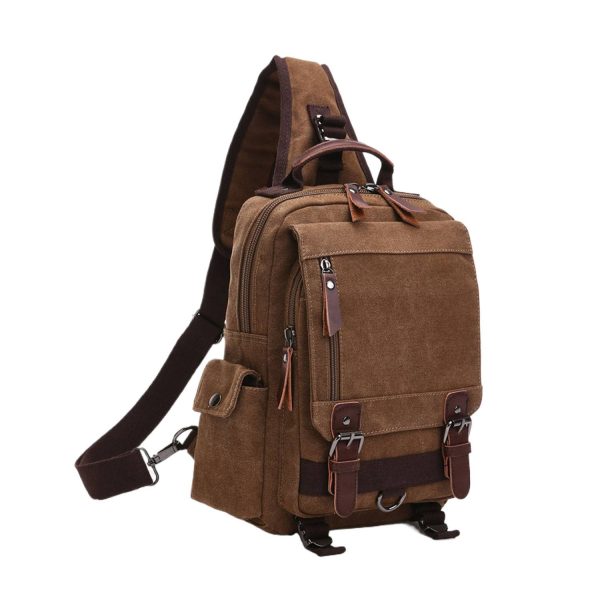 Large Capacity Canvas Crossbody Backpack for Business Travel