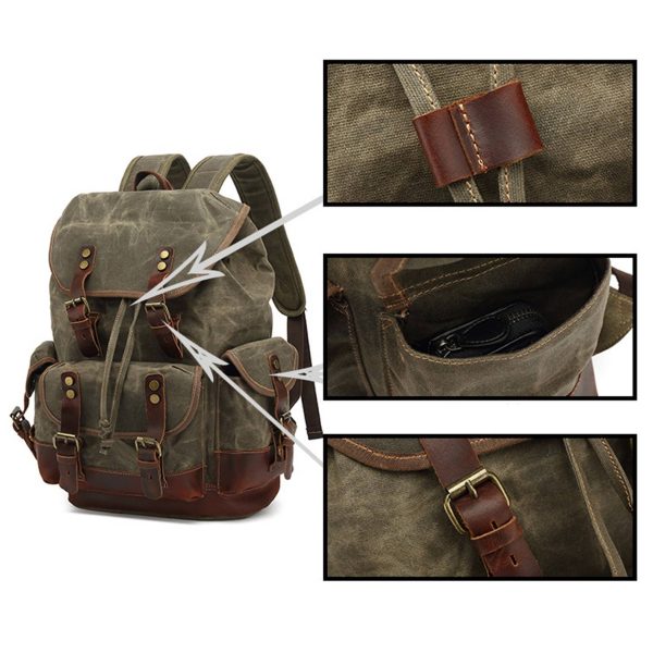 Waxed Canvas Shoulder Rucksack