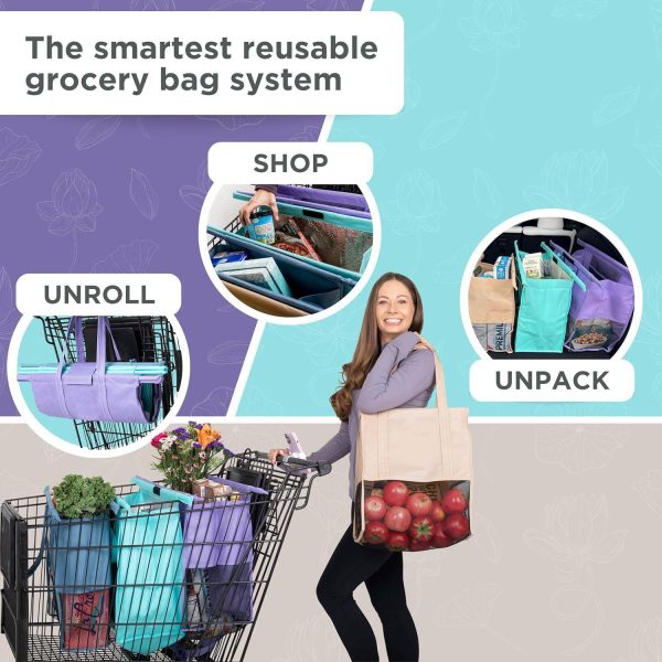 4 Pack Reusable Non-Woven Grocery Shopping Bags